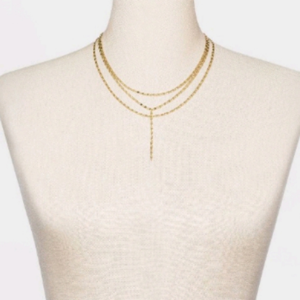 NWT Sugarfix by BaubleBar Layered Y-Chain Necklace - Picture 2 of 3